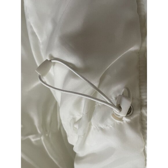 Gap White Puffer Vest Zipper Button Snap Cinch Waist Women’s Small - Picture 5 of 8